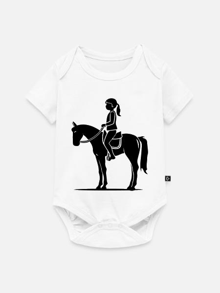 Pferd Mädchen - Baby Premium Kurzarmbody - Weiß