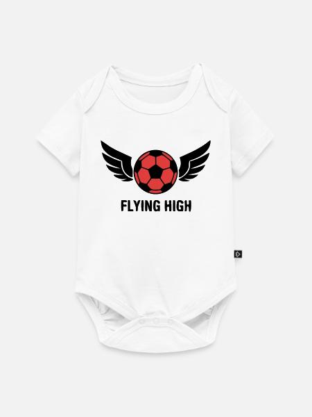 Fussball Fliegende Fluegel Logo - Baby Premium Kurzarmbody - Weiß