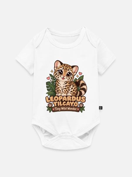 Leopardus Tilcayo Gepunktete Süße Wilde - Baby Premium Kurzarmbody - Weiß