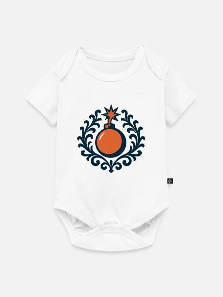 Kreisrahmen Monogramm Icon. Monogramm & Initialen. - Baby Premium Kurzarmbody - Weiß