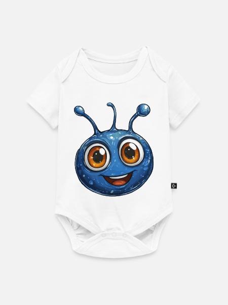 Blauer Schleimheld Cartoon - Baby Premium Kurzarmbody - Weiß