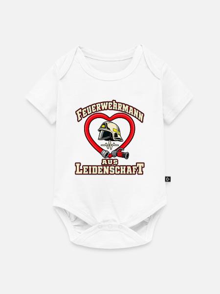 Feuerwehrmann aus Leidenschaft – Schlauchherz - Baby Premium Kurzarmbody - Weiß