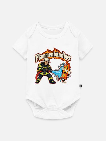 Flammenbändiger – Feuerwehr mit Humor - Baby Premium Kurzarmbody - Weiß
