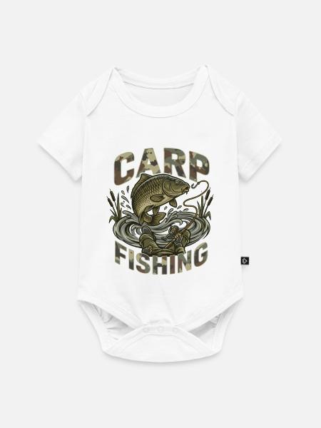 Karpfenfischen Tarnung Passion - Baby Premium Kurzarmbody - Weiß