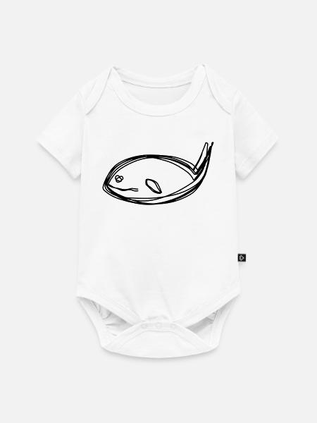 Wal handgezeichnet - Baby Premium Kurzarmbody - Weiß