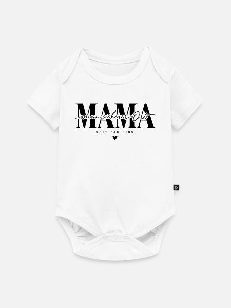 Mama – Mein sicherer Ort Geschenk - Baby Premium Kurzarmbody - Weiß