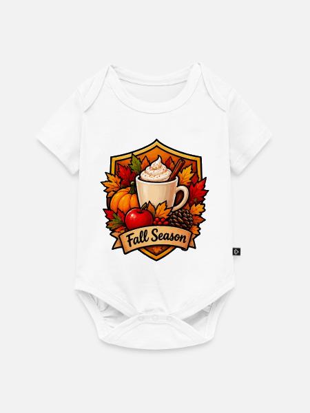 Herbstlicher Latte - Baby Premium Kurzarmbody - Weiß