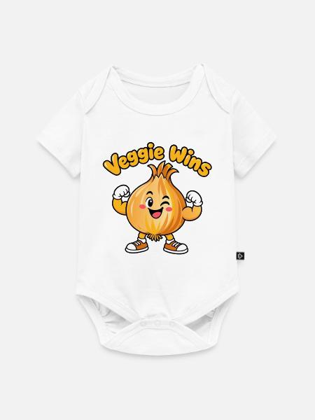 Veggie Wins Zwiebel - Baby Premium Kurzarmbody - Weiß