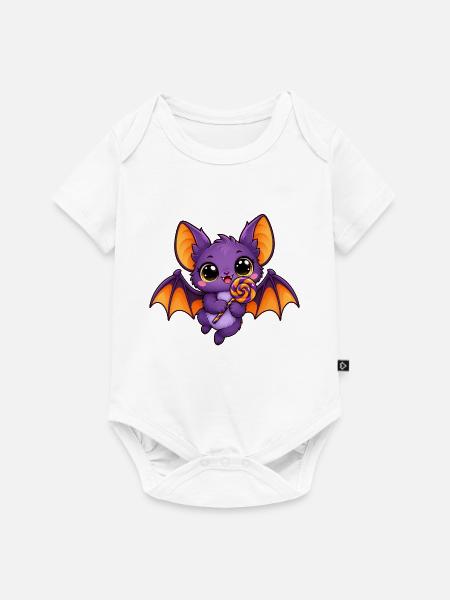 Gierige lila Fledermaus - Baby Premium Kurzarmbody - Weiß