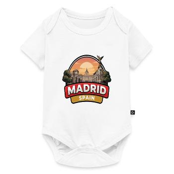Madrid, Spanien Reiseabzeichen Königlicher Palast Stadtgeschenk - Baby Premium Kurzarmbody - Weiß - Vorne