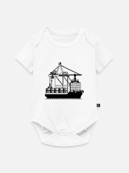 Containerkran - Baby Premium Kurzarmbody - Weiß