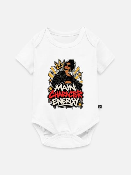Main Character Energy Frauenpower - Baby Premium Kurzarmbody - Weiß