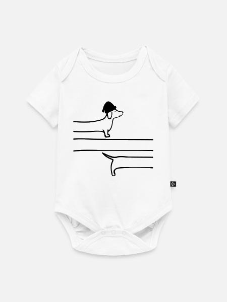 Weihnachten Dackel Schlangenlinie - Baby Premium Kurzarmbody - Weiß