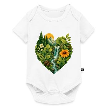 Naturliebhaber Ich liebe Natur Naturschutz Herz - Baby Premium Kurzarmbody - Weiß - Vorne
