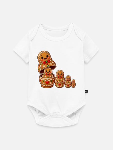 Lebkuchenpuppenmann stapelbares Elsass - Baby Premium Kurzarmbody - Weiß