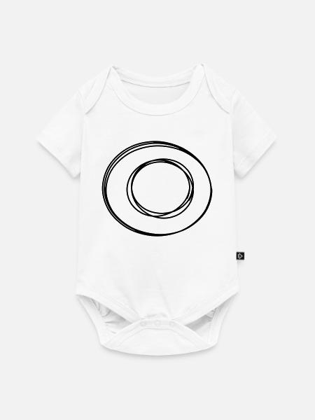 Kleinbuchstabe o handgezeichnet - Baby Premium Kurzarmbody - Weiß