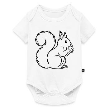 Eichhörnchen mit Eichel – Wald Natur - Baby Premium Kurzarmbody - Weiß - Vorne