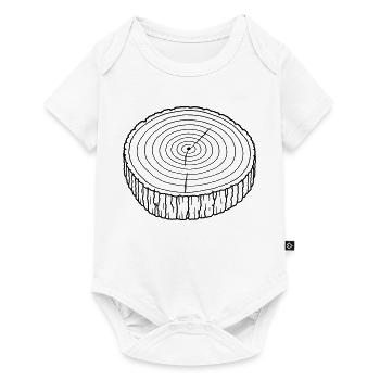 Baumscheibe Jahresringe – Holz Natur - Baby Premium Kurzarmbody - Weiß - Vorne