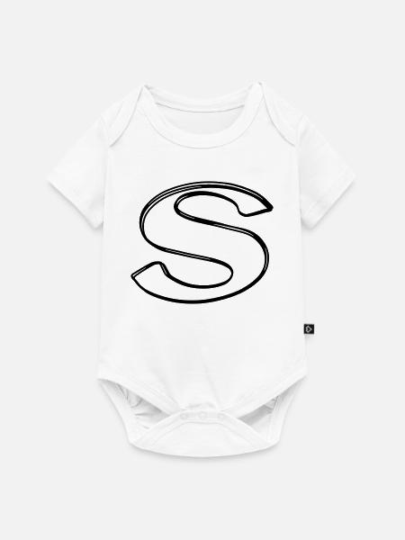 Kleinbuchstabe s handgezeichnet - Baby Premium Kurzarmbody - Weiß
