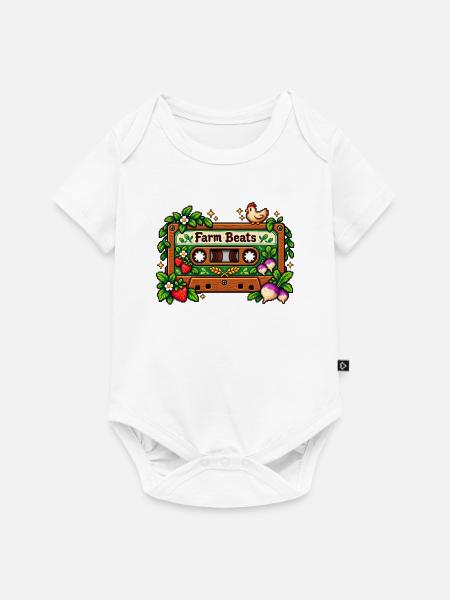 Farm Beats Pixel Cassette - Baby Premium Kurzarmbody - Weiß