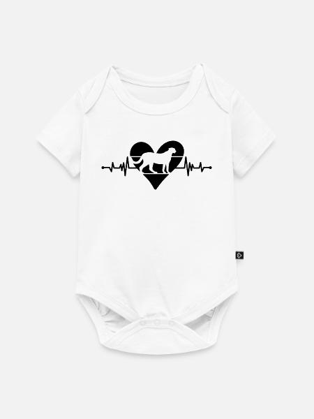 Gepard Silhouette Herz - Baby Premium Kurzarmbody - Weiß