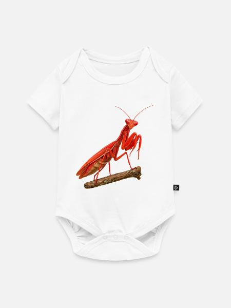 Gottesanbeterin rot - Baby Premium Kurzarmbody - Weiß