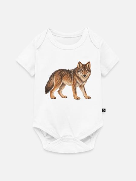 Wolf - Baby Premium Kurzarmbody - Weiß