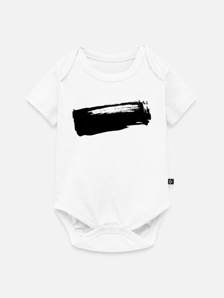 Pinselstrich - Tusche Streifen - Baby Premium Kurzarmbody - Weiß