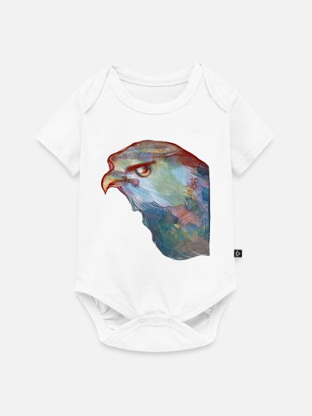 Aquarell Adlerkopf-Abstract - Baby Premium Kurzarmbody - Weiß