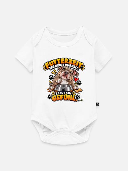 Futterzeit ist ein Gefühl - Baby Premium Kurzarmbody - Weiß