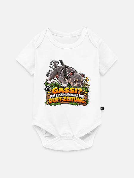 Gassi mit Schnüffelpause - Baby Premium Kurzarmbody - Weiß