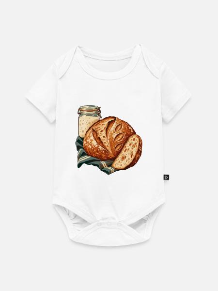 Sauerteiglaib und Starterglas - Baby Premium Kurzarmbody - Weiß