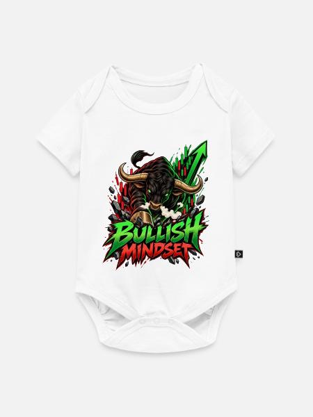 Bullish Mindset Börsenaufstieg - Baby Premium Kurzarmbody - Weiß