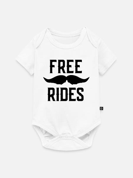 Kostenlose Schnurrbart-Reiten für Männer - Baby Premium Kurzarmbody - Weiß