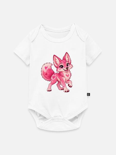 Kawaii Pink Coyote - Baby Premium Kurzarmbody - Weiß