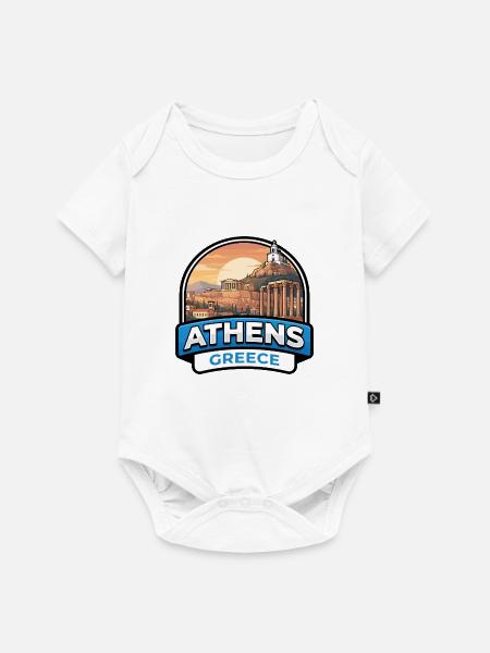 Athen Griechenland Reiseabzeichen Akropolis Parthenon - Baby Premium Kurzarmbody - Weiß