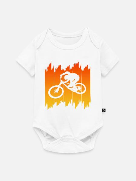 Radfahrer Silhouette Sonnenaufgang Biker - Baby Premium Kurzarmbody - Weiß
