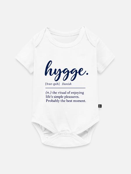 hygge - Definition - Dänemark - Denmark - Baby Premium Kurzarmbody - Weiß