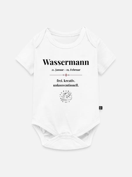 Sternzeichen Wassermann – Datum & Eigenschaften - Baby Premium Kurzarmbody - Weiß