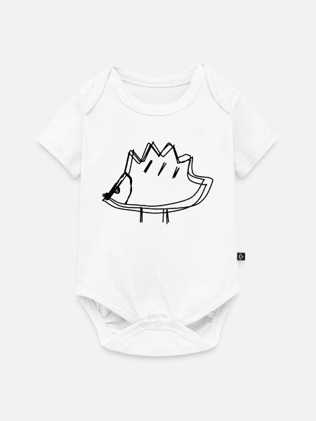 Igel handgezeichnet - Baby Premium Kurzarmbody - Weiß