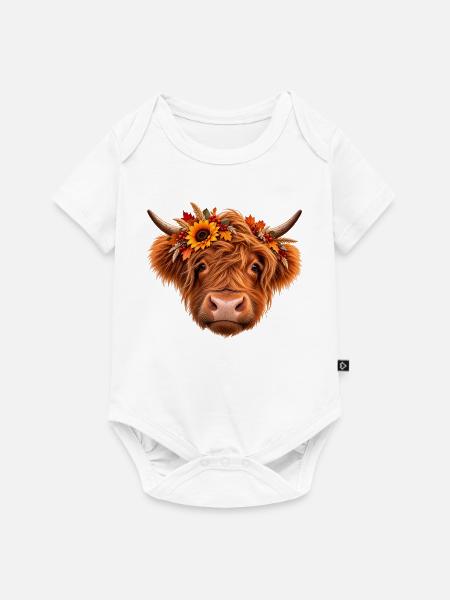 Autumn Highland Cow - Baby Premium Kurzarmbody - Weiß