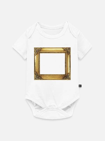Goldener Bilderrahmen - Baby Premium Kurzarmbody - Weiß