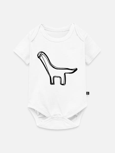 Dino handgezeichnet - Baby Premium Kurzarmbody - Weiß