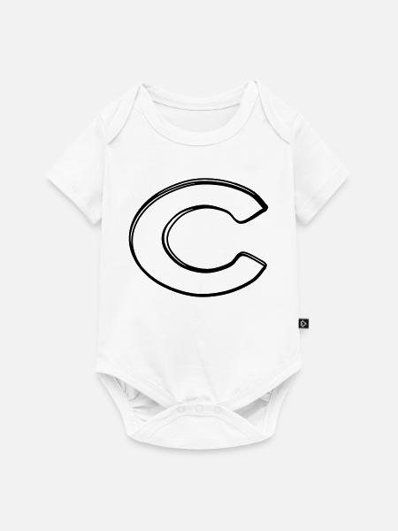 Kleinbuchstabe c handgezeichnet - Baby Premium Kurzarmbody - Weiß