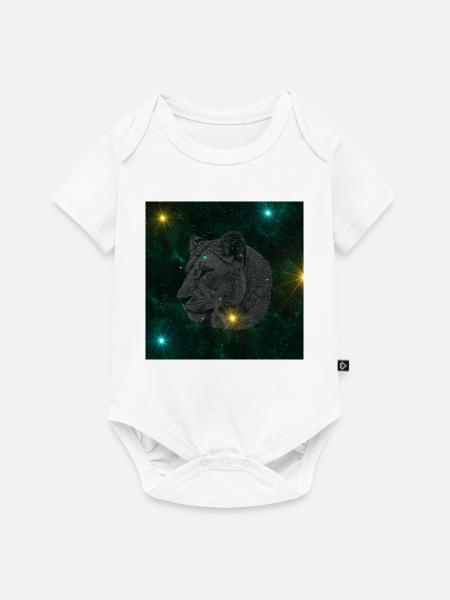 Wolfsstern im Sternenraum - Baby Premium Kurzarmbody - Weiß