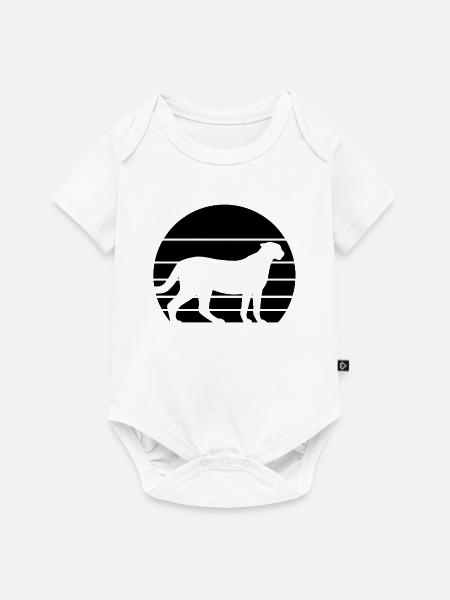 Gepard Retro Silhouette - Baby Premium Kurzarmbody - Weiß