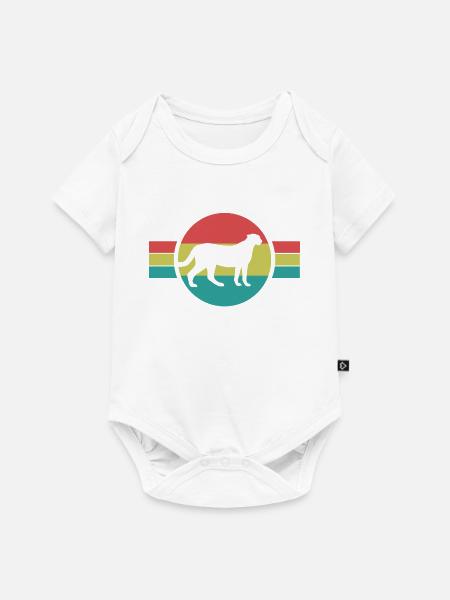 Gepard Retro Style - Baby Premium Kurzarmbody - Weiß