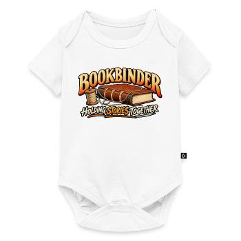 Buchbinder, der Geschichten zusammenhält – Buchbindung - Baby Premium Kurzarmbody - Weiß - Vorne