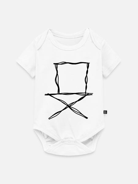 Klappstuhl handgezeichnet - Baby Premium Kurzarmbody - Weiß