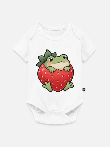 ErdbeerFrosch Charm - Baby Premium Kurzarmbody - Weiß